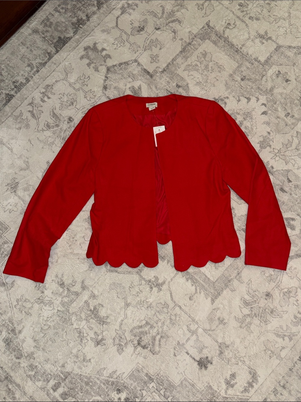 JCrew Factory- Red Linen Crop Blazer